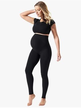 BlanQi Maternity High-Waist Black Supportive Leggings